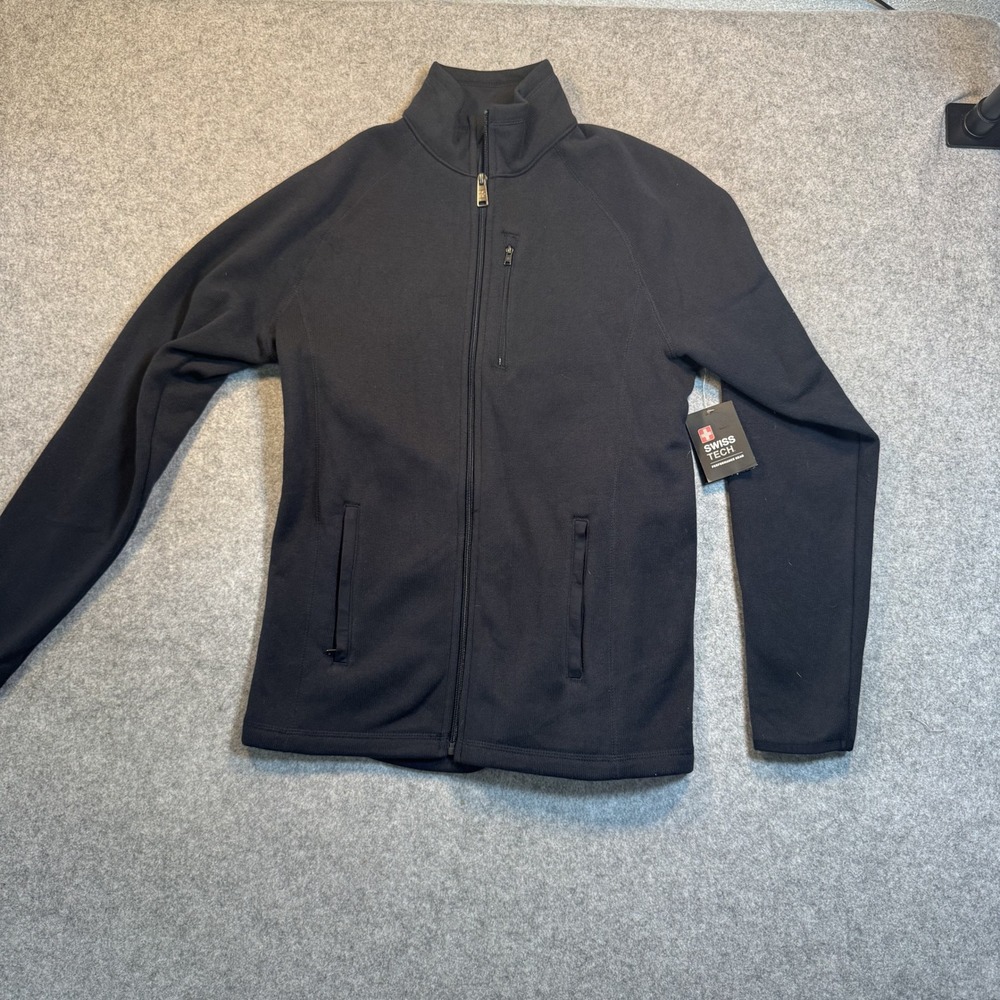Swiss Tech SWT Sweater Fleece Jacket S Dark Navy Full Zip Pocket